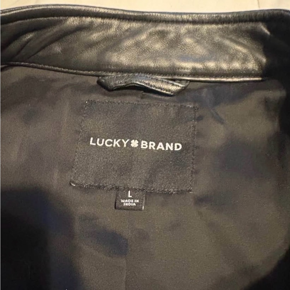 Lucky Brand Black Leather Jacket - Picture 2 of 3